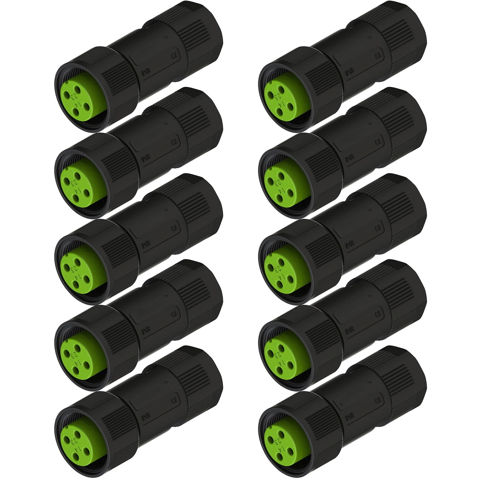 10pcs 4 Pin Male Terminals Block Secure Connection for Outdoor Industrial Durability