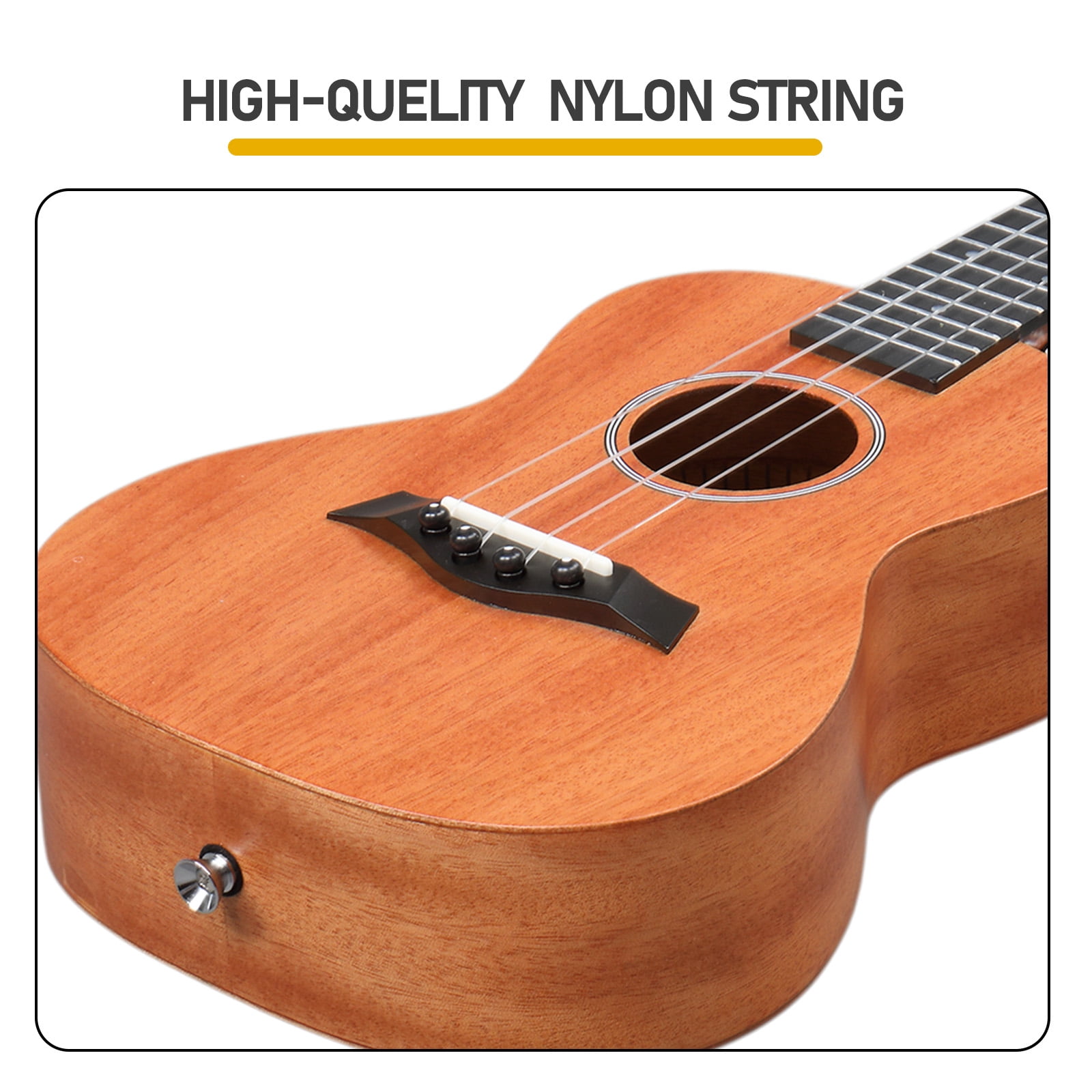 23 Inch Ukulele Beginner Kit with Bag Capo Strap Picks Tuner