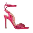 thumbnail image 2 of XYD Women Open Square Toe Rhinestone Sandals Ankle Wrap Backstrap Stiletto High Heels Party Prom Lace up Shoes Size 5.5 Pink, 2 of 4