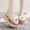Khaki, variant on Jacenvly 2024 New Women Weave Beach Breathable Sandals Home Slipper Flower Flip-Flops Wedges Shoes Khaki Sandals for Women
