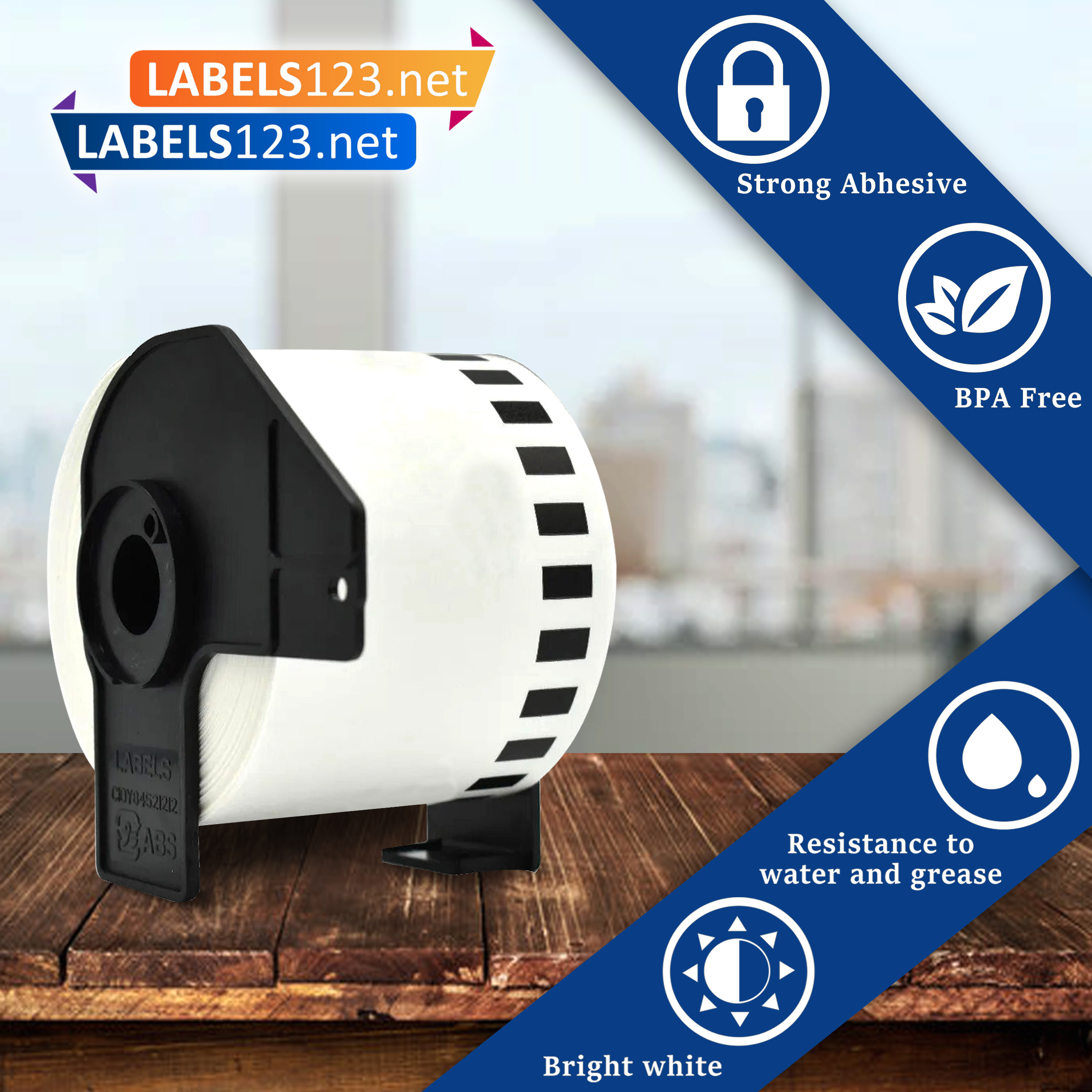 Brother 2205 Compatible Labels | 6 Rolls | 10" x 8" | Sticky, Name Badges | Continuous Feed