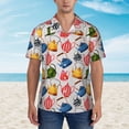 thumbnail image 4 of Lsque Watercolor Teapots pattern Hawaiian Shirt for Men, Unisex Summer Beach Casual Short Sleeve Button Down Shirts-Medium, 4 of 9