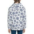 thumbnail image 6 of Pofeuu Dark Blue Snowflakes Print Teenage Zipper Hoodie Sweatshirts Hooded Casual Jackets With Pocket For Boys Girls-Small, 6 of 6