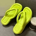 thumbnail image 5 of Slippers for Women,Platform Flip Flop With Arch Support Casual Comfortable Wedge Flip Flops Summer Beach Sandals Thong Slippers,Womens Slippers,Green,6.5, 5 of 6