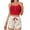 Red, variant on Womens Sexy Pajama Sets Ribbed Knit Sleepwear Lace Cami Shorts Pj Set