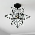 thumbnail image 4 of Safavieh 19" Abrielle Contemporary Iron Flush Mount Lights, Black, 4 of 7