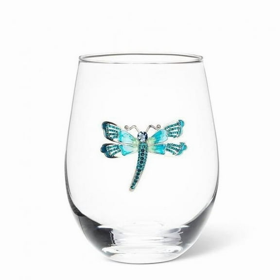 MDR Trading Inc. AB-27-BLING-029_Q01 Jewelled Dragonfly Pattern Stemless Wine Glass