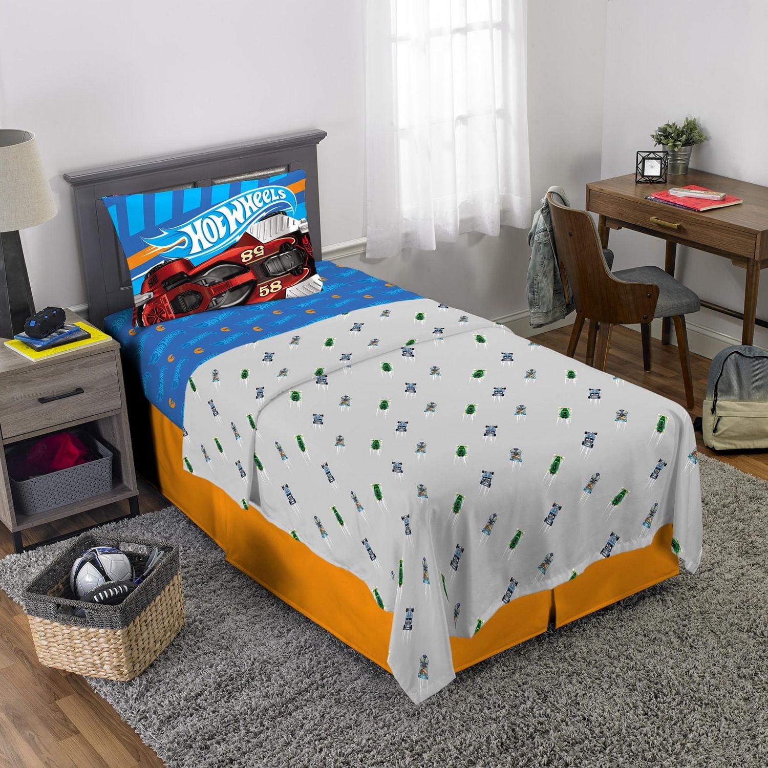 Hot Wheels "Fast Pace" Twin Sheet Set, Hot Wheels Twin Sheet Set