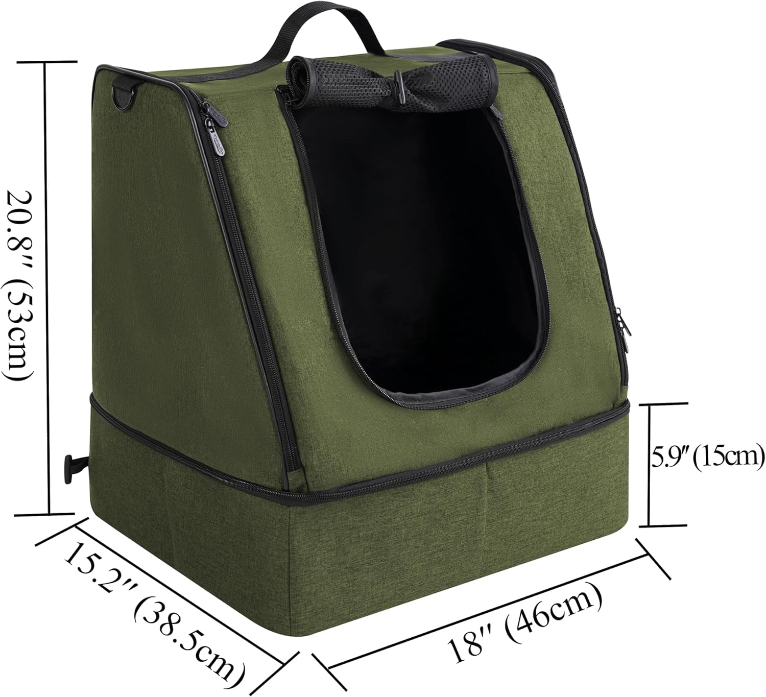 Portable Cat Travel Litter Box with Zipped Waterproof Bag,No Collapse with Hard Base Insert at Bottom, No Leakage, No Smell, Easy to Carry, Easy to Use in Hotels