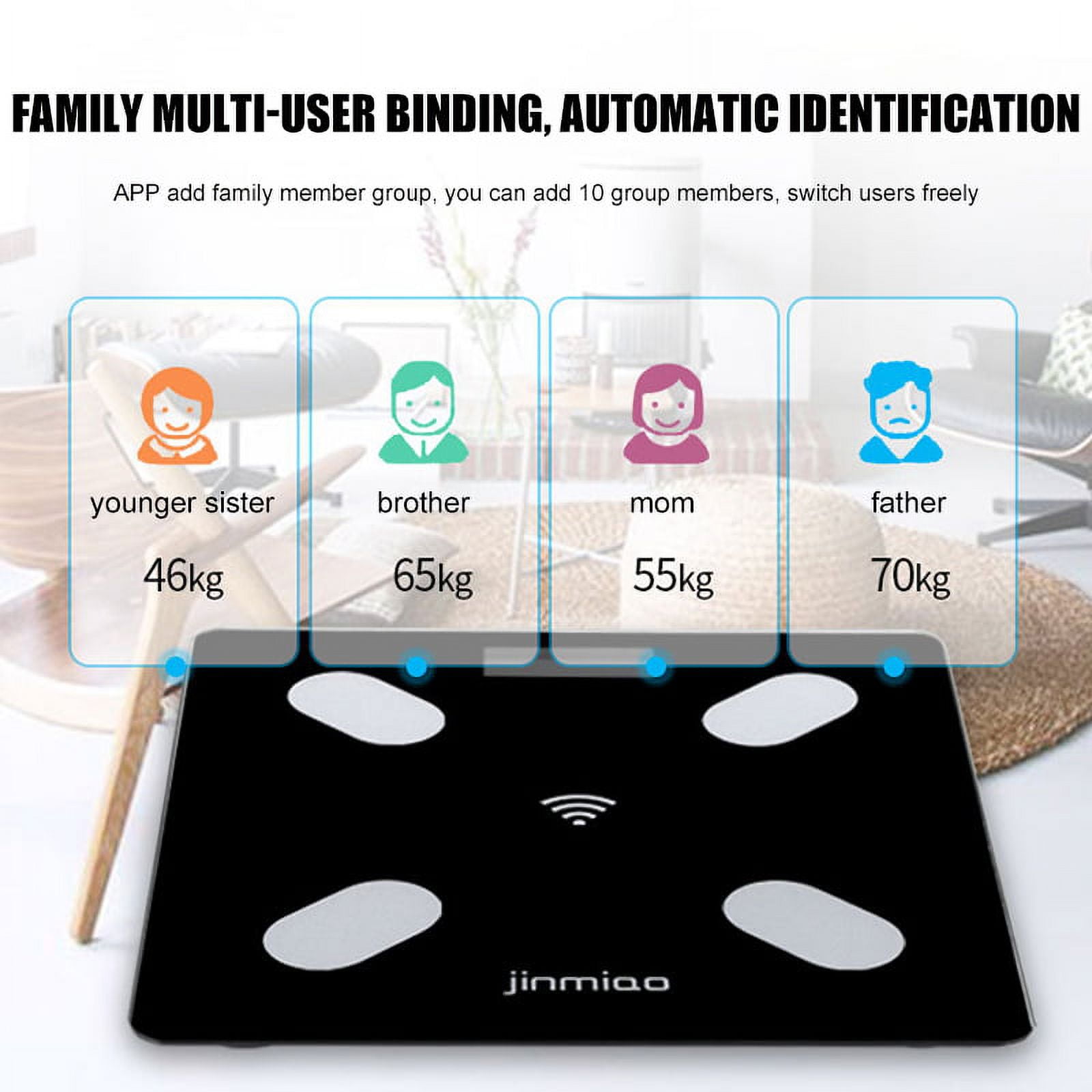 EIMELI Scales for Body Weight, Bathroom Digital Weight Scale for Body Fat, Smart Bluetooth Scale for BMI, and Weight Loss, Sync 13 Data with Other Fitness Apps