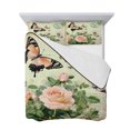 thumbnail image 7 of Vintage Butterfly Roses Twin Size Down Alternative Comforter, Lightweight Comforter Quilt Bedding Set with Pillow Shams Spring Botanical Floral All Seasons Bed Comforter Duvet Insert 68"x86", 7 of 7