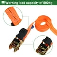 thumbnail image 4 of Unique Bargains Ratchet Tie Down Straps 2 Pcs 1 Inch x 20 Feet 1,764lb Ratchet Strap Lashing Straps for Roof Rack Motorcycle Trucks Multicolor Orange, 4 of 7