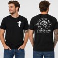 thumbnail image 2 of Jesus Made Me a Fisher of Men T-Shirt, I Catch He Cleans Christian Fishing Graphic, Short Sleeve Tee, 2 of 6