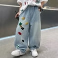 thumbnail image 2 of Shadoumai Boys Baggy Jeans Straight Leg Jeans With Pockets Elastic Waist Distressed Ripped Denim Pants With Holes, 2 of 6