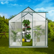 JULY'S SONG Greenhouse,6'x 8' Polycarbonate Walk-in Plant Greenhouse with Window for Winter,Garden Green House Kit for Backyard/Outdoor Use