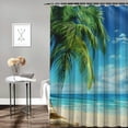 thumbnail image 2 of Orinice Palm Tree Bathroom Decor Set - Colorful Luxurious Polyester Shower Curtain Set with Hooks, 100% Waterproof, Easy to Install and Maintain 69x72, 2 of 7