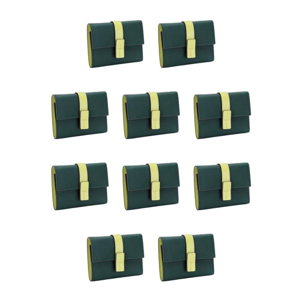 Monedero Rectangular de tres pliegues Minnieouse con cremallera Verde 10piezas