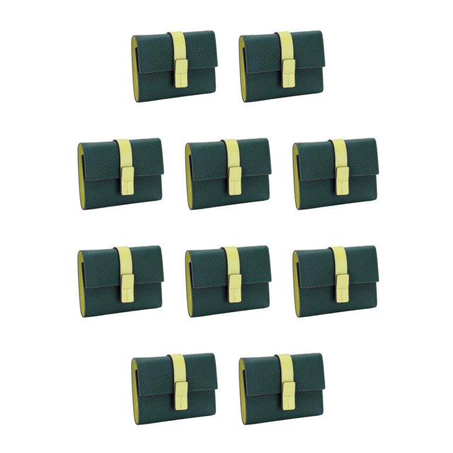 Monedero Rectangular de tres pliegues Minnieouse con cremallera Verde 10piezas