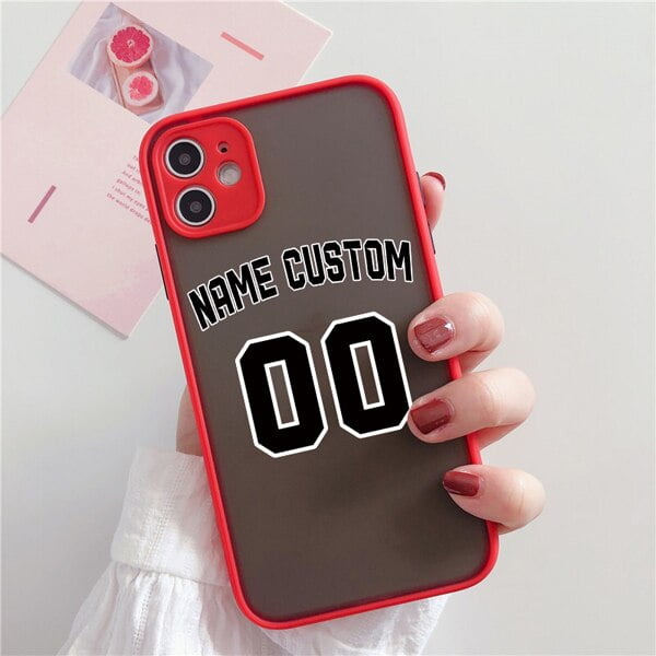 Funda personalizada con letras y números de baloncesto para iPhone, carcasa dura con nombre para iPhone 14, 13, 12Mini, 11 Pro Max, SE20, 8 Plus, XS, XR, 7 Fivean unisex