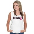 thumbnail image 4 of Breast Cancer Survivor Pink Ribbon Womens Plus Size Graphic Tank Top Brisco Brands 2X, 4 of 5