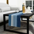 thumbnail image 5 of Dark Blue Ombre Stripes Cotton Linen Table Runner 14 x 72 inch Chic Vintage Simple Abstract Art Non-slip Rectangular Dining Table Decor for Wedding Party Holiday Dinner, 5 of 8