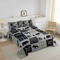 thumbnail image 2 of Hunting Bear Deer Comforter Set, Buffalo Plaid Quilt Twin Size Rustic Cabin Patchwork Bedding Set Teens Adult, Farmhouse Woodland Duvet Insert 2Pcs With 1 Pillow Case, 2 of 5