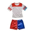 thumbnail image 3 of Mavlly Harley Quinn Costume for Girls with Jacket, T-Shirt, Shorts for Children, 100cm 3, 3 of 4