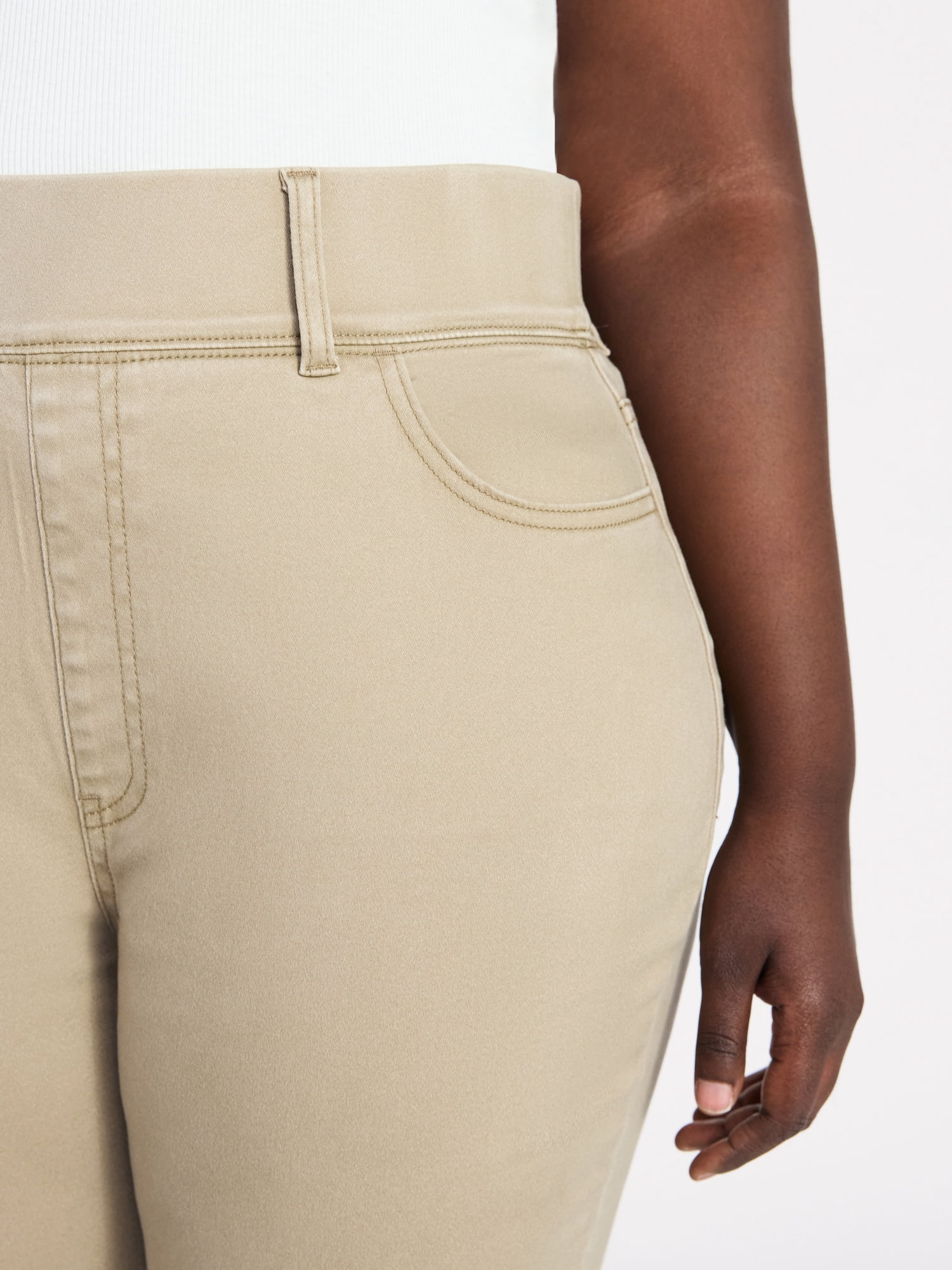 Terra & Sky Women's Plus Size Pull On High Rise Capri Jeggings, 23" Inseam, Sizes 0X-4X