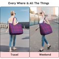 thumbnail image 5 of Pink Purple Checkered Pattern Travel Tote Bags for Women Carry On,Large Weekender Bags for Women Travel,Multi Functional Duffle Bag for Work,Shopping,Sports, 5 of 5