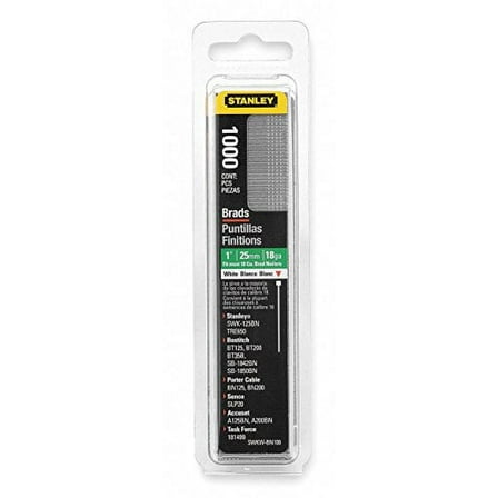 Stanley SWKWBN100 1 Inch White Brad Nails, 1000 Nails