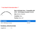 thumbnail image 2 of Rear Left Brake Hose - Compatible with 2014 - 2018 Subaru Forester 2.5L H4 2015 2016 2017, 2 of 2