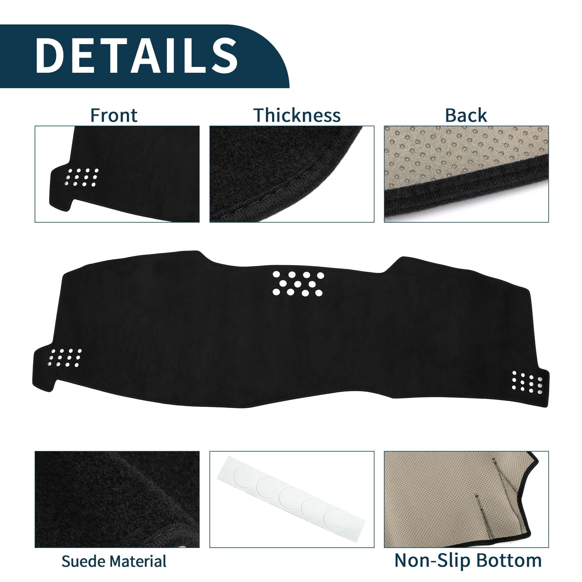 Unique Bargains Dash Cover for Toyota Avalon Non-Slip Dash Cover Mat | Front Dash Cover Mat Black 1Pcs