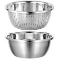 thumbnail image 1 of Stainless Steel Vegetable Strainer Bowl for Home Use Multifunction Kitchen Accessory 7.8 Inches, 1 of 4