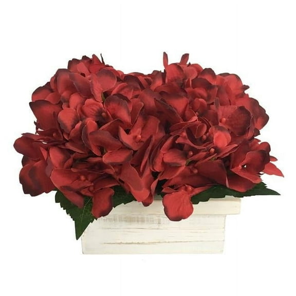 Jeco HD-BT105 6.5 in. Hydrangea with Wooden Pot