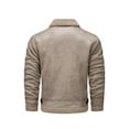 thumbnail image 4 of IYTR Mens Fleece Jacket Long Sleeve Thick Thermal Coats Casual Fashion Lapel Winter Warm Coats Outerwear (Beige,M), 4 of 9