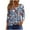 Navy, variant on WCMZJ Women's 3/4 Sleeve Casual Tunics Tops 2025 Summer Loose Shirts Floral Print Square Neck Blouse Navy S