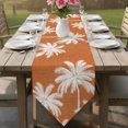 thumbnail image 6 of Burnt Orange Palm Trees Table Runner Linen Burlap Table Runner 72 Inches Long Farmhouse Tropical Summer Beach Dresser Scarves for Kitchen Island Coffee Dining Room Party Wedding Holiday Decor 14"x72", 6 of 8