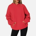 thumbnail image 4 of Women's Hoodies & Sweatshirts Womens Oversized Pullover With Cargo Pockets Crewneck Sweatshirt Fall Fashion Outfits Fleece Workout Clothes, Women's Hoodies & Sweatshirts L, 4 of 7