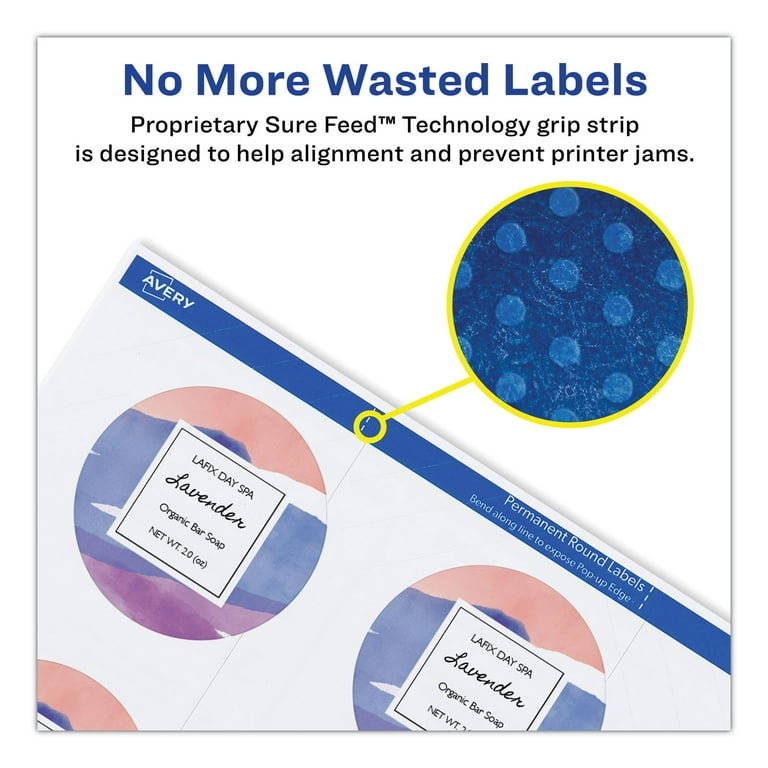 Printable Self-Adhesive Permanent ID Labels w/Sure Feed, 0.75 Printable Self-Adhesive Permanent ID Labels w/Sure Feed, 0.75