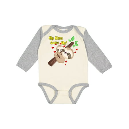 

Inktastic My Nana Loves Me Gift Baby Boy or Baby Girl Long Sleeve Bodysuit