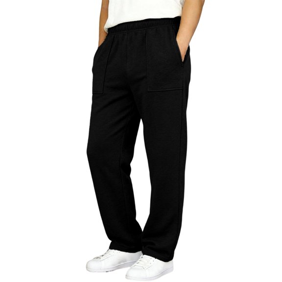 SJLDQY Boys' Baggy Sweatpants Elastic Waist Casual Trousers Solid Color Loose Fit Joggers with Pockets