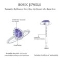 thumbnail image 5 of Rosec Jewels Tanzanite Teardrop Engagement Ring with Halo - 5X7 mm - Tanzanite Diamond Ring for Women - AAA Quality Certified, 925 Sterling Silver, US 4.00, 5 of 6