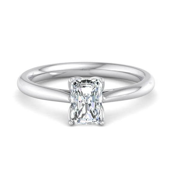 Kiva Jewelry 14K White Gold Plated Flower Style Engagement Ring - 1.88 Ct Radiant Cut Moissanite - Gift for Her - Perfect for Proposals, Anniversaries, and Birthdays - Crafted Prong Setting