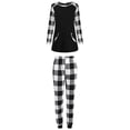 thumbnail image 6 of Gvmfive Women 2 Pcs Pajama Set Plaid Long Sleeve Sleepwear Tops and Pants, 6 of 7