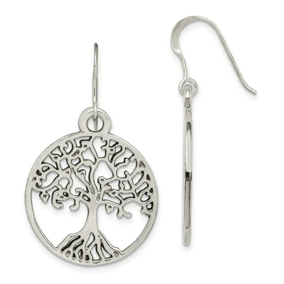 Primal Silver Sterling Silver Tree of Life Dangle Earrings