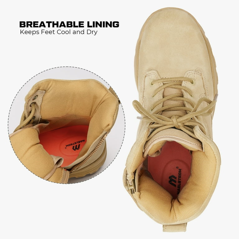 Maelstrom Tactical Military Work Boots with Side Zipper