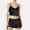 Black, variant on Womens Sexy Velvet 2 Pajamas Tall Women Pieces Romper Outfit Sleeveless Floral Sleepwear for Women Crop Top Camisole + Shorts Sleeve Shorts