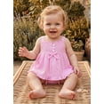 thumbnail image 6 of BemeyourBBs Toddler Baby Girls Summer Clothes Little Baby Girl Summer Outfit Cute Solid Color Strap Sleeveless Eyelets Ruffle Tank Vest Tops with Bloomer Shorts 2Pcs Set, 6 of 9