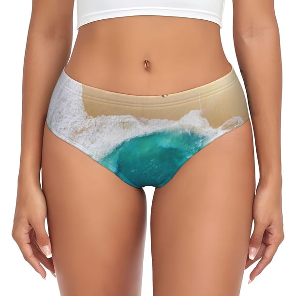 Fotbe Beach Calzones Estampados para Mujer – Ropa Interior de Algodón, Cómoda, Suave y Elástica-Large