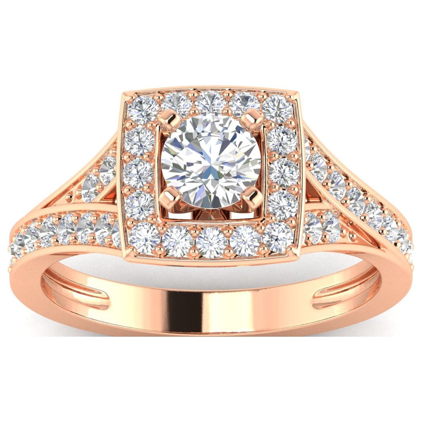 1.00 Carat TW Women's Diamond Engagement rings in 10k Rose Gold (G-H, I1)
